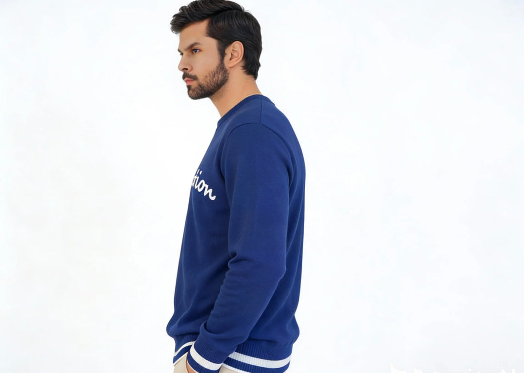 Navigation Crewneck Knit Sweatshirt – Navy