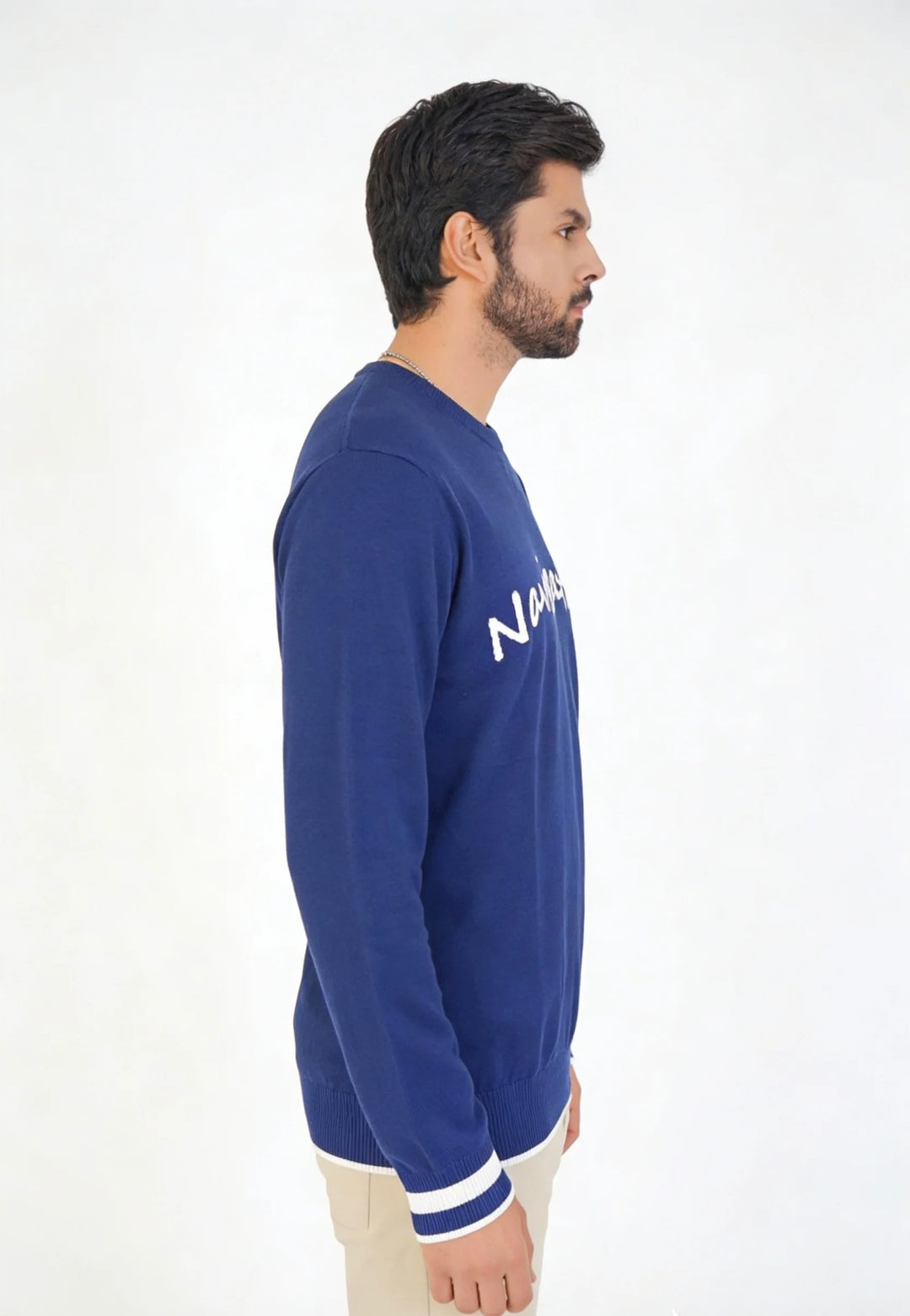 Navigation Crewneck Knit Sweatshirt – Navy