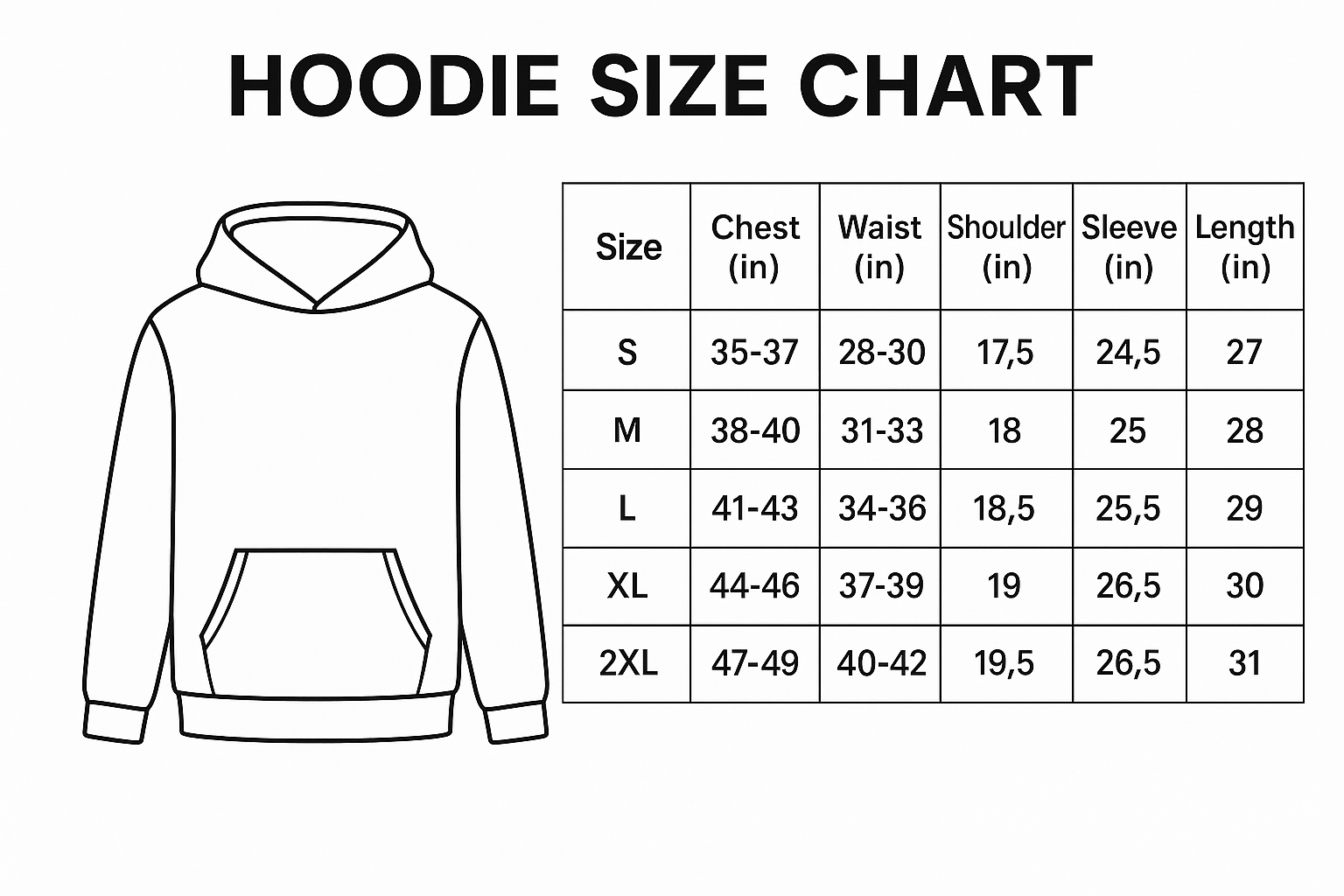 Size Chart 1