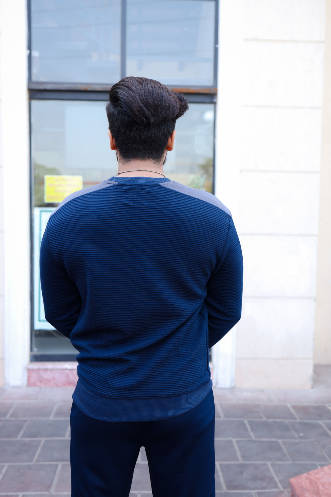 Navy Blue Knitted Sweatshirt (MEN)