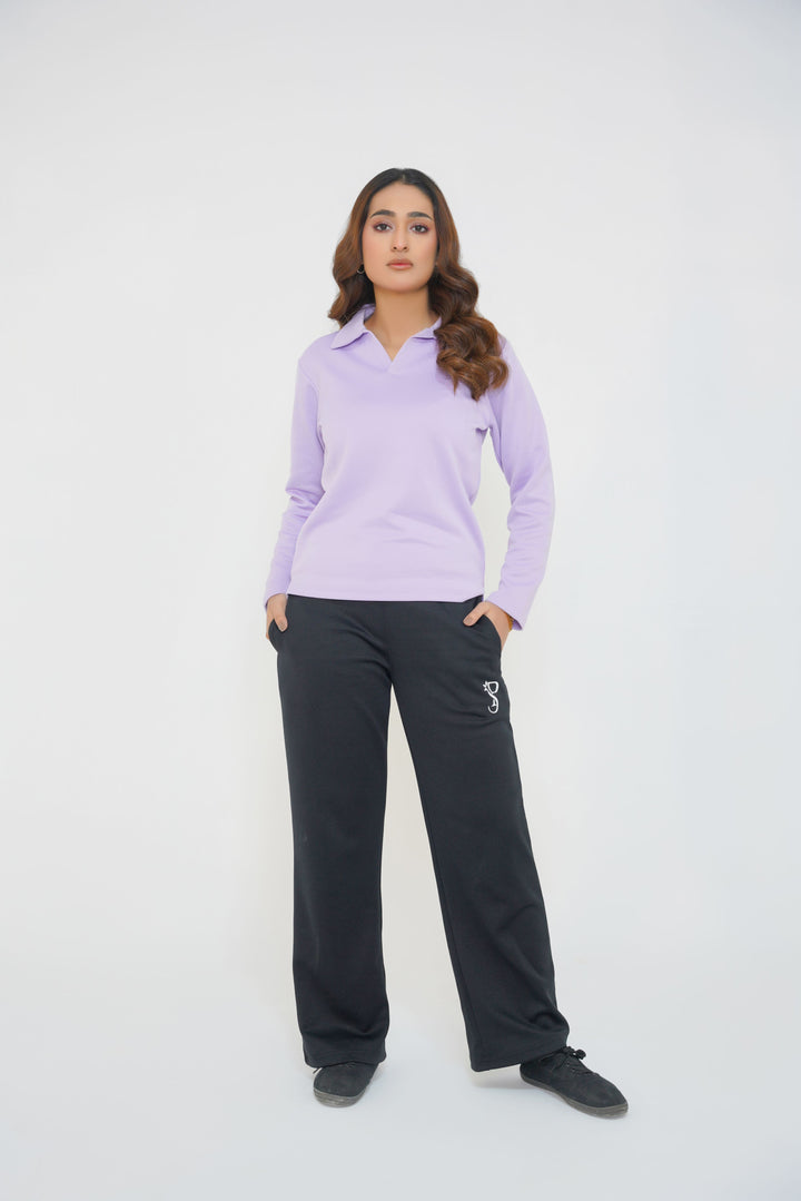 LAVENDER PURPLE FULL SLEEVE POLO (women)