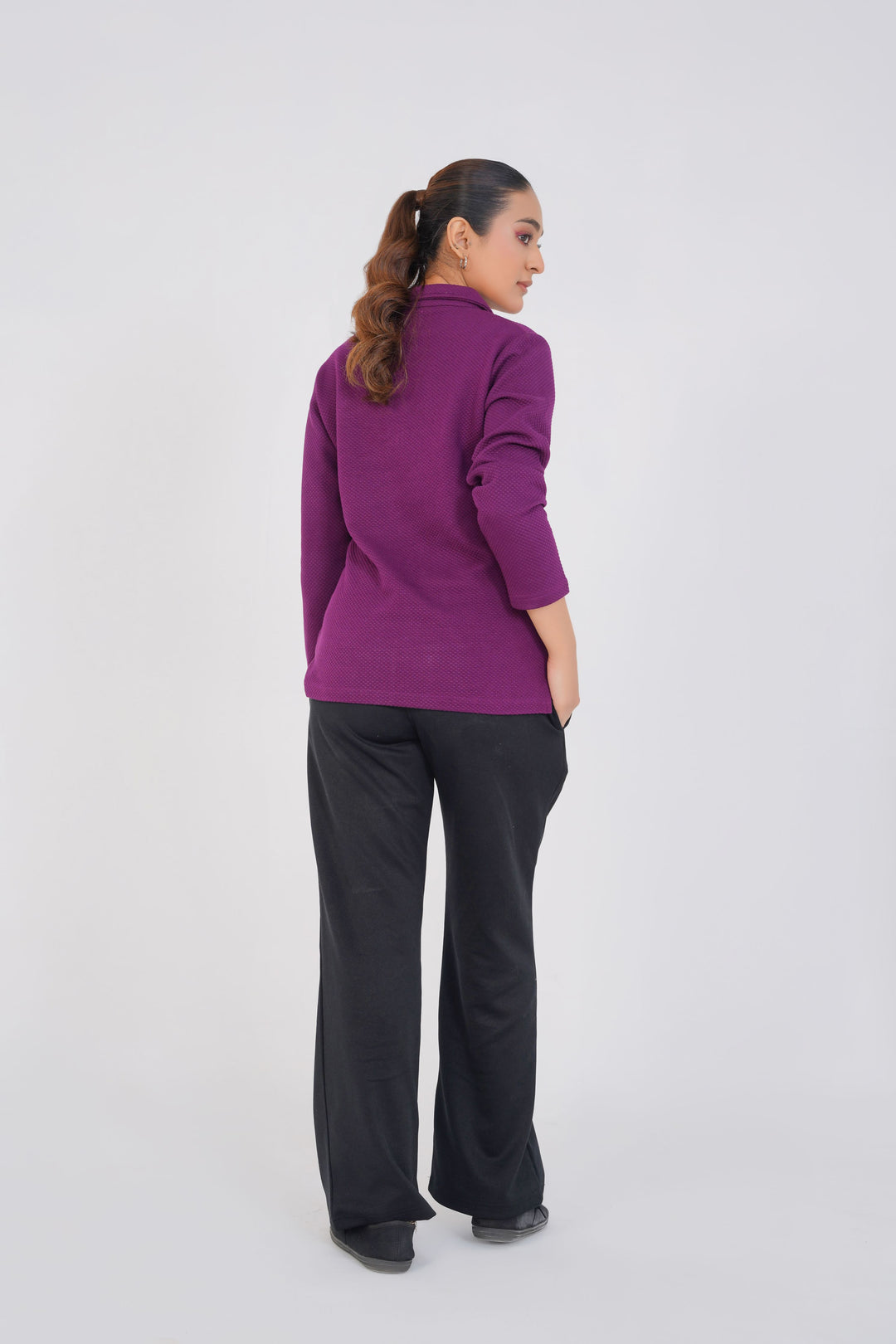 Palatinate Purple Full Sleeve Polo (women)