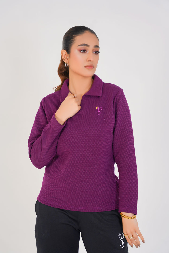 Palatinate Purple Full Sleeve Polo (women)