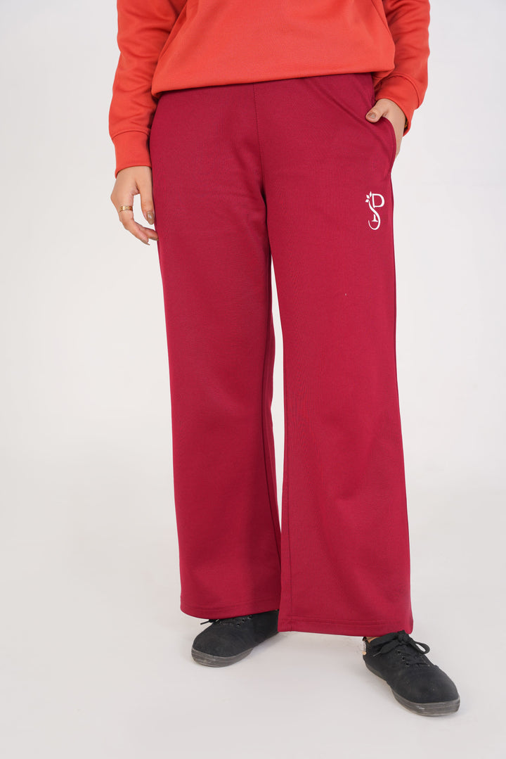 Maroon Wide Leg Trousers (Women)