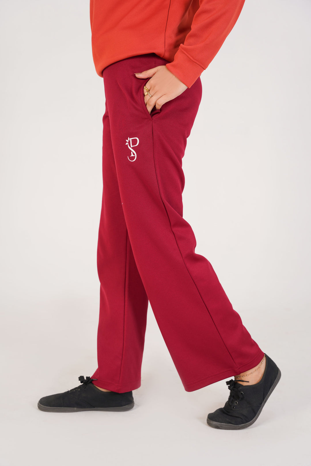 Maroon Wide Leg Trousers (Women)